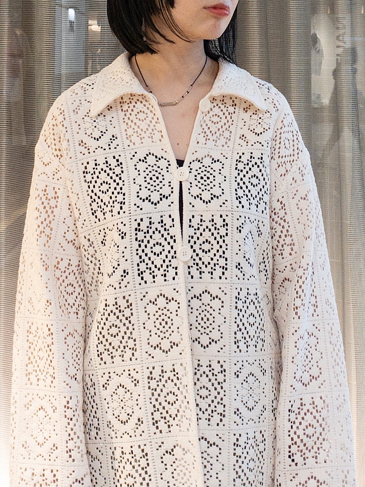 amomento クロシェ編みジャケット レースジャケット ア