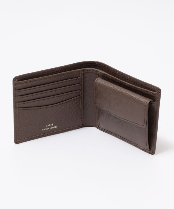 SHIPS:【SAFFIANO LEATHER】 イタリアンレザー 2つ折 財布｜ SHIPS
