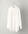 BENCH MARKING SHIRT: エンブロイダリー レギュラーカラー シャツ ホワイト