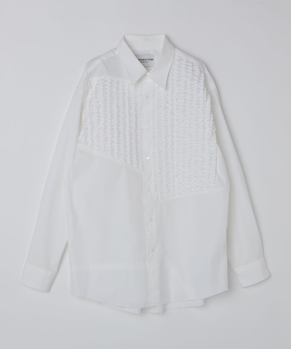 NOMARHYTHM TEXTILE: FRILLED PATCHWORK SHIRTS