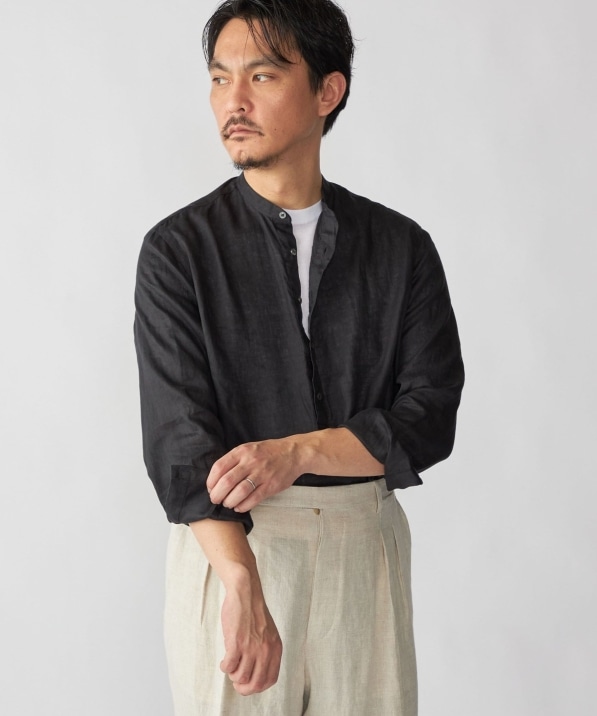 SHIPS別注】Salvatore Piccolo バンドカラー プルオーバー リネン SHIPS別注】Salvatore Piccolo バンドカラー プルオーバー リネン