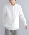 SHIPS: SOLOTEX(R) サフィラン リネン ハイブリッド レギュラーカラーシャツ 22SS ホワイト