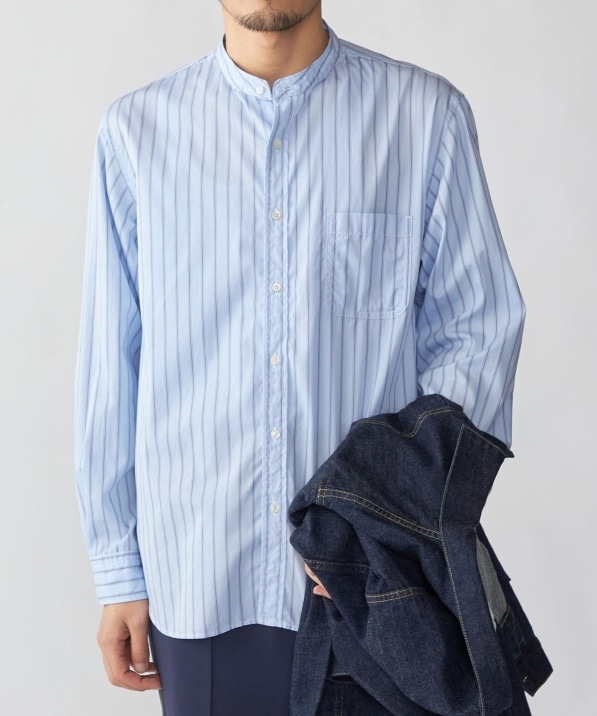 SHIPS: 〈MADE IN JAPAN〉バンドカラー ブロード シャツ ロング