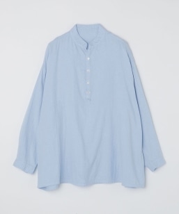 Porter Classic: SUVIN GOLD GAUZE STAND COLLAR LONG SMOCK