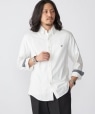 *SHIPS: MADE IN JAPAN ワンポイント ロゴ 微起毛 ボタンダウンシャツ オフホワイト