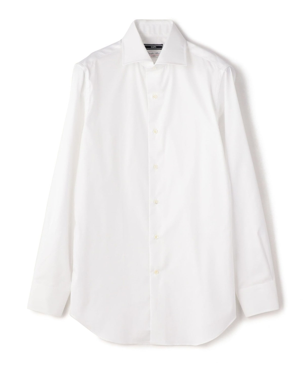 SHIPS:  ALBINI ツイル ソリッド ワイドカラーシャツ ホワイト