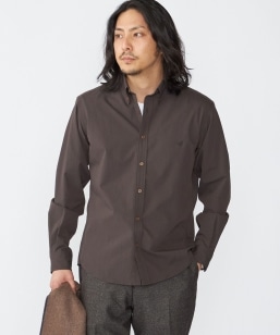 SHIPS any: ピュアリネン バンド スキッパー ハーフスリーブ