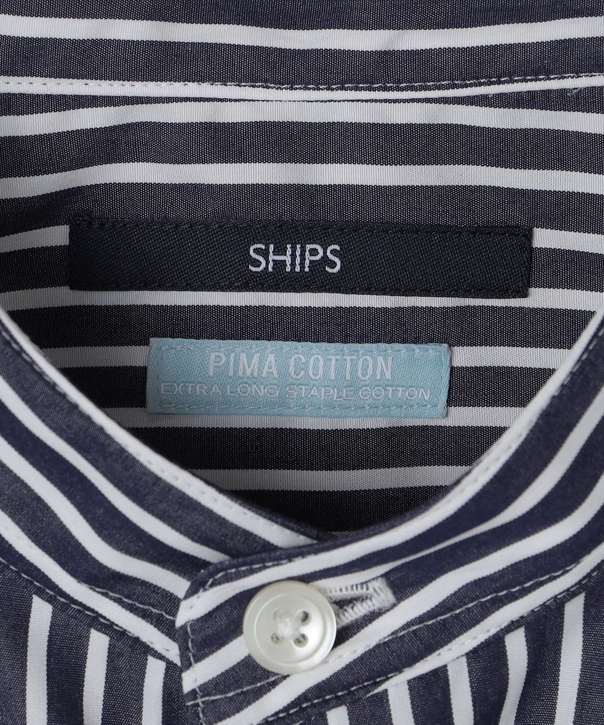 SHIPS: スーピマコットン ブロード リラックス バンドカラーシャツ
