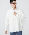 SHIPS: レギュラーカラー Wポケット ヘビーネル ワークシャツ ホワイト