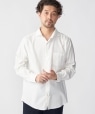 SHIPS: オーガニック糸使用 ネル ソリッド セミワイドカラーシャツ ホワイト