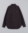 WYTHE NEW YORK: MOLESKIN PEARLSNAP SHIRT ubN