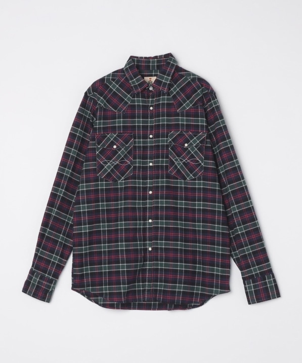 GUY ROVER: コットンフランネル チェック ウェスタン シャツ: シャツ  