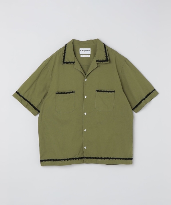 NOMARHYTHM TEXTILE: TRIM EMBROIDERY OPEN COLLAR SS