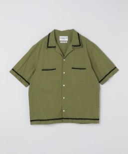 NOMARHYTHM TEXTILE: TRIM EMBROIDERY OPEN COLLAR SS