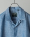 Gitman Vintage: リネンシャンブレー ショートスリーブ キャンプカラーシャツ