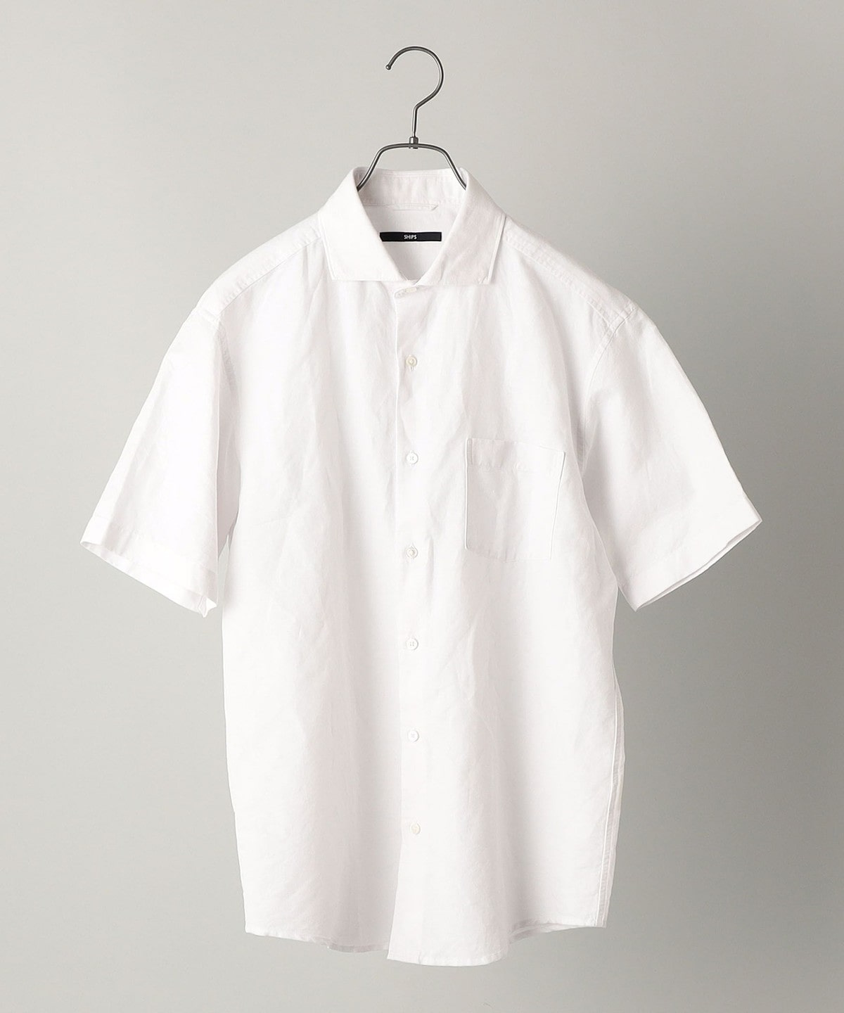 SHIPS:リネン コットン セミワイドカラー 半袖シャツ: シャツ/ブラウス 