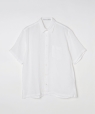 BATEAUX DE SHIPS: リネン レギュラーカラーシャツ ショートスリーブ ホワイト
