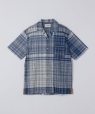 ORIGINAL MADRAS TRADING COMPANY: NAVY MADRAS CHECK SHORT SLEEVE SHIRT �l�C�r�[