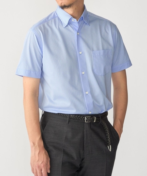 N.HOOLYWOOD ALBINI ストライプシャツ SHIPS:〈FUNCTION〉Albini × RENU(R)半袖 ジャージー ストライプ