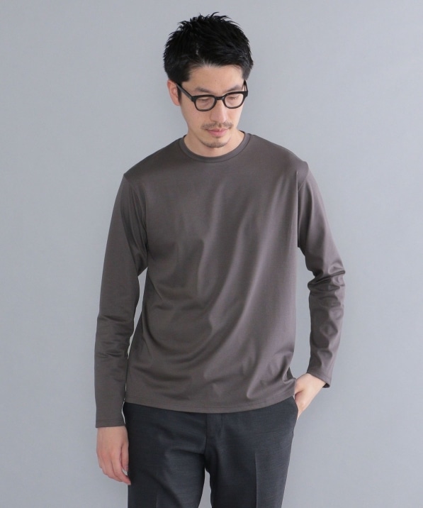 ☆SHIPS: I Cotoni di Albini クルーネック 無地 ロングスリーブ T