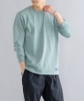 *【SHIPS別注】RUSSELL ATHLETIC: ピグメント加工 ロングスリーブ Tシャツ (ロンT) 22SS グリーン