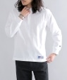 *【SHIPS別注】RUSSELL ATHLETIC: ピグメント加工 ヘンリーネック ロングスリーブ Tシャツ (ロンT) 22SS ホワイト