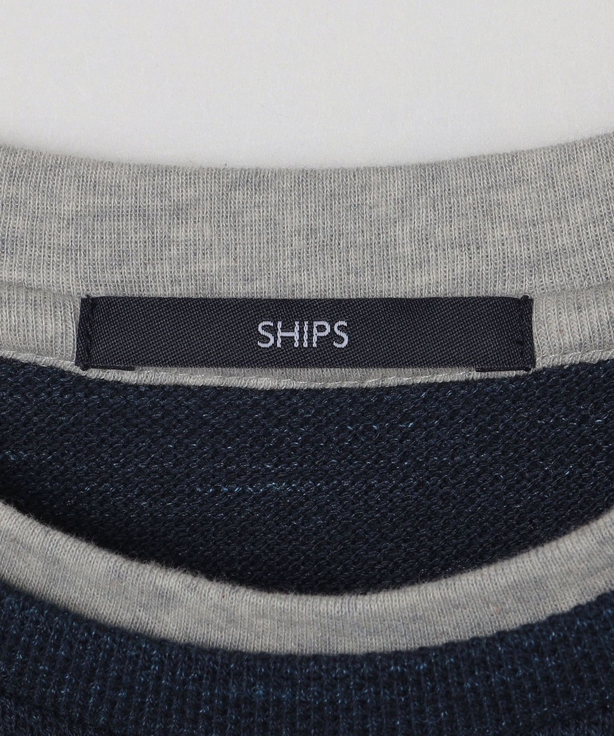 SHIPS: モスステッチ フェイクレイヤード クルーネック Tシャツ (ロンT