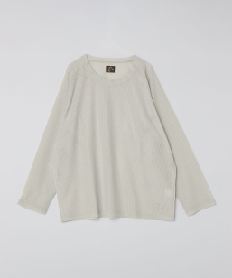 NEEDLES: L/S U-NECK TEE GEOMETRIC RASCHEL
