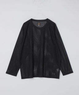 NEEDLES: L/S U-NECK TEE GEOMETRIC RASCHEL