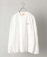 【SHIPS別注】KELTY: ワンポイント ネイビーロゴ ロングスリーブ Tシャツ (ロンT) ホワイト