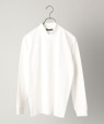 SHIPS: シルキースムース ロングスリーブ モックネック Tシャツ (ロンT) ホワイト
