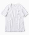 SC: アメリカンシーアイランドコットン Vネック Tシャツ ホワイト