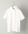 GUY ROVER: ワンポイント刺繍 イタリアン ワイドカラー ポロシャツ ホワイト
