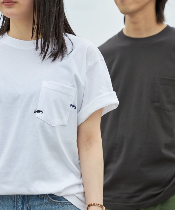 Kawaihae ロゴ Tシャツ Sサイズ ホワイト 男女兼用 WEB限定】SHIPS: WマイクロSHIPSロゴ ポケット Tシャツ｜ SHIPS 公式サイト