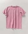 SHIPS: リンクス ジャガード リーフ柄 Tシャツ ピンク