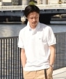 【d fashion/MAGASEEK別注】SHIPS: 抗菌 吸水速乾 ワンポイント ロゴ ワッペン ポロシャツ ホワイト