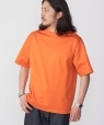 SHIPS: クルーネック ハイゲージ ダンボールニットTシャツ ライト オレンジ