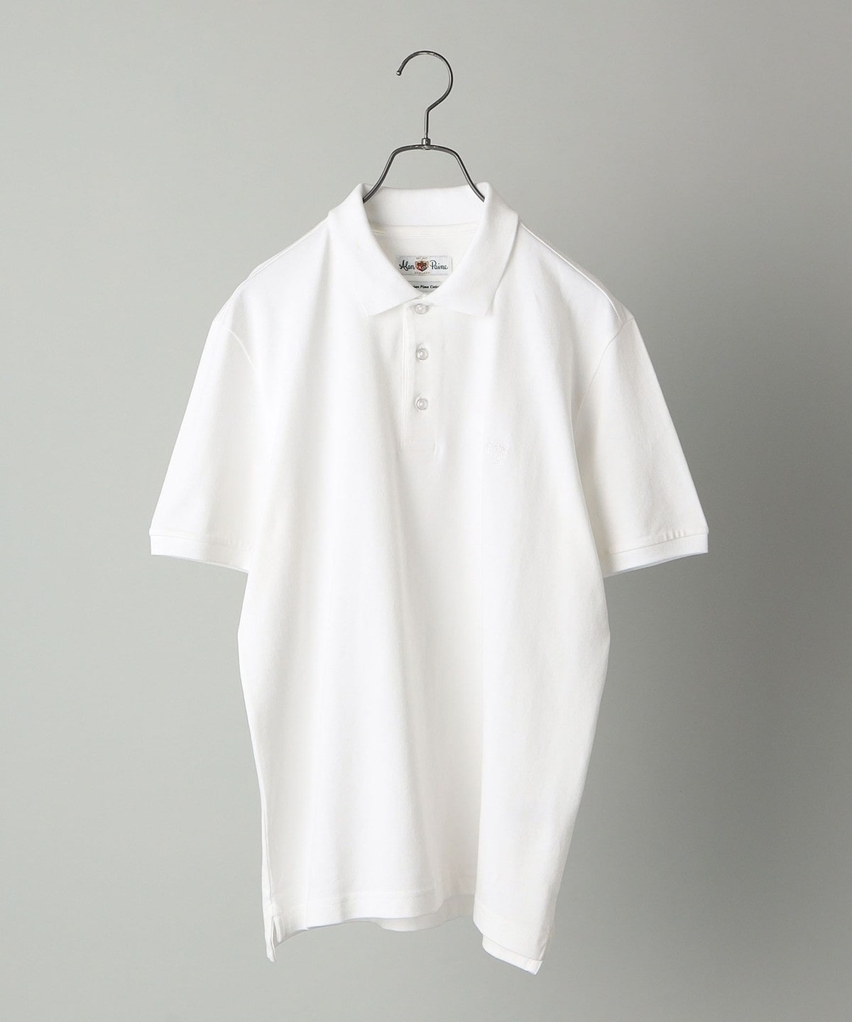 ALANPAINE: ピケ ショートスリーブ ポロシャツ ホワイト