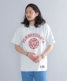 【SHIPS別注】RUSSELL ATHLETIC: カレッジ プリント Tシャツ2 ライトグレー