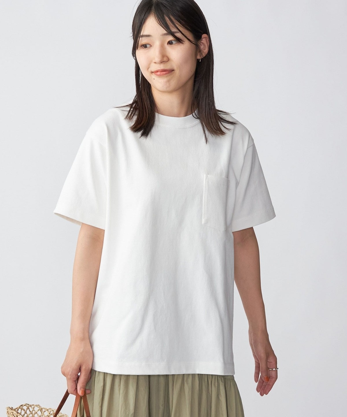 SHIPS: ヘビーウェイト 10.5オンス USコットン ポケット Tシャツ ホワイト