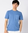VELVA SHEEN: ピグメント クルーネック ポケットTシャツ ブルー