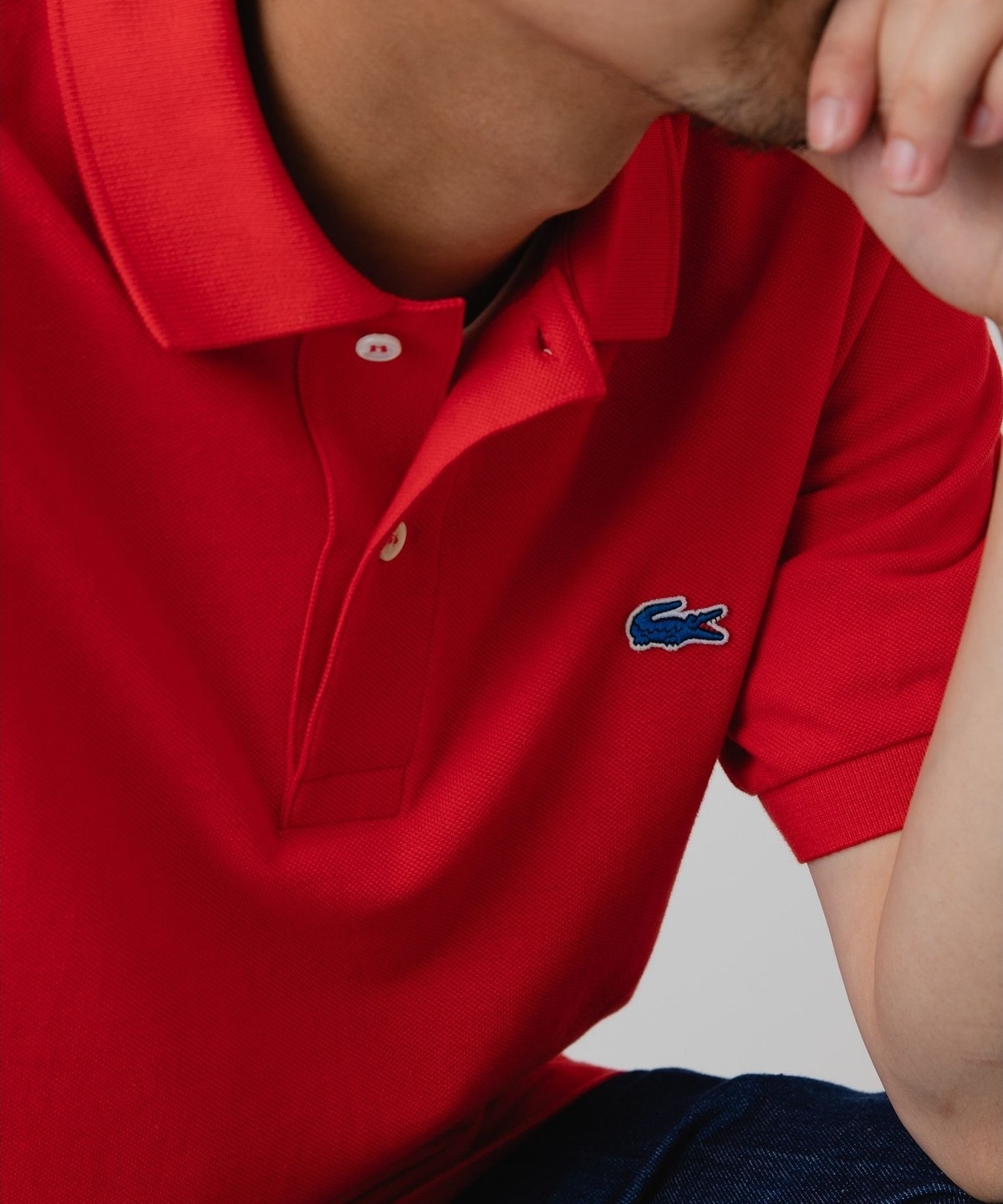 【SHIPS別注】LACOSTE: NEW 70's ドロップテイル ポロシャツ レッド
