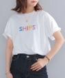SHIPS: ロゴ エンブロイダリー Tシャツ ストーン
