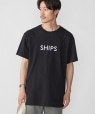 SHIPS: ロゴ エンブロイダリー Tシャツ ブラック