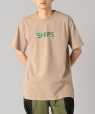 SHIPS: ロゴ エンブロイダリー Tシャツ ベージュ