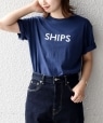 SHIPS: ロゴ エンブロイダリー Tシャツ ネイビー