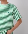 【SHIPS別注】LACOSTE: カノコ バスク ボーダー Tシャツ グリーン