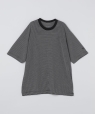 Goldwin: STRIPE WOOL/LYOCELL TEE �u���b�N