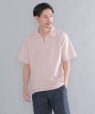 SHIPS:〈抗菌・防臭加工〉 ジャガード ピケ スキッパー ポロシャツ ピンク