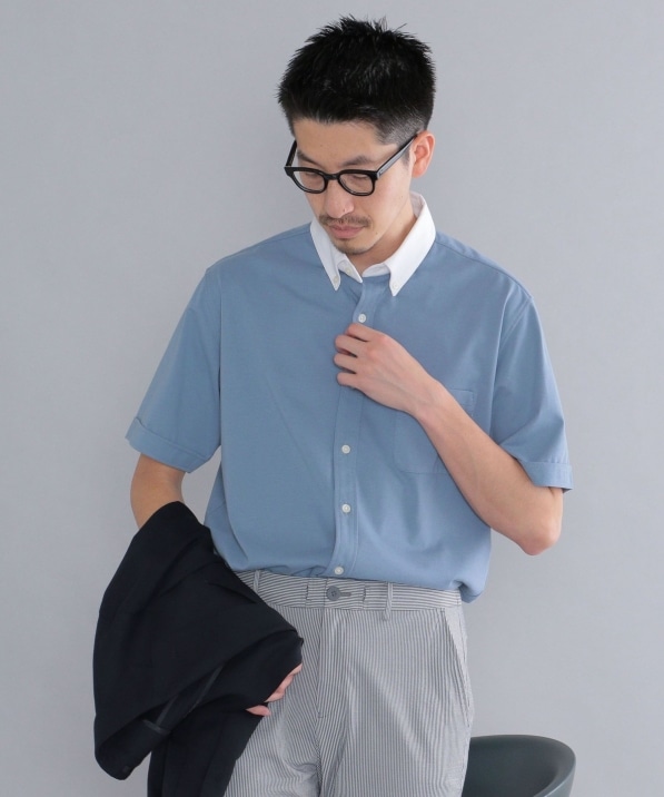 Ships 接触冷感 アイスタッチ プレーティングジャージー ソリッド クレリック ボタンダウン ショートスリーブ シャツ シャツ ブラウス Ships 公式サイト 株式会社シップス